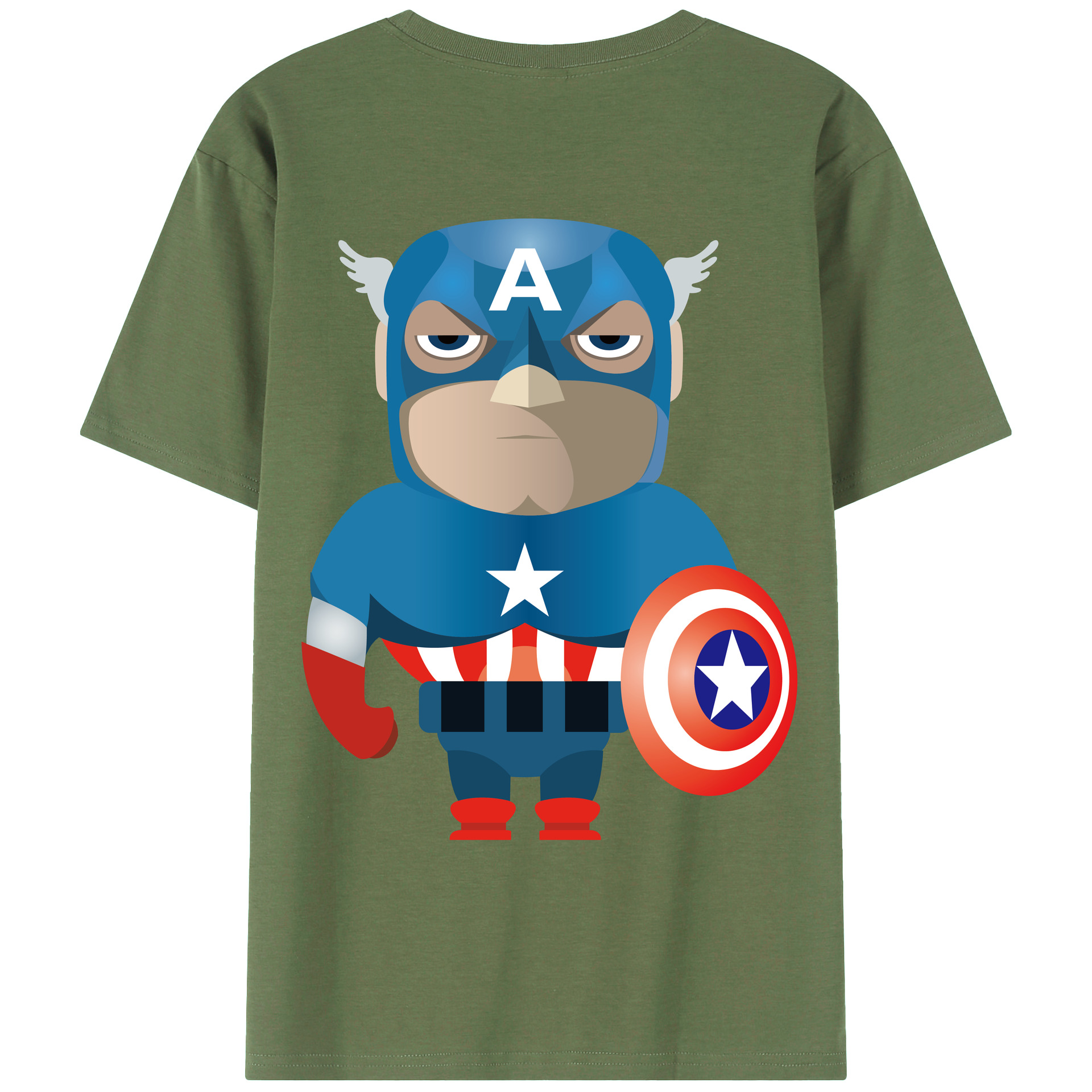 （画像用） アベンジャーズ The Avengers 綿100％ メンズ半袖Tシャツ（バックプリント） 通気性
